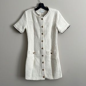 NWOT Sandro front button tweed dress 34 XS